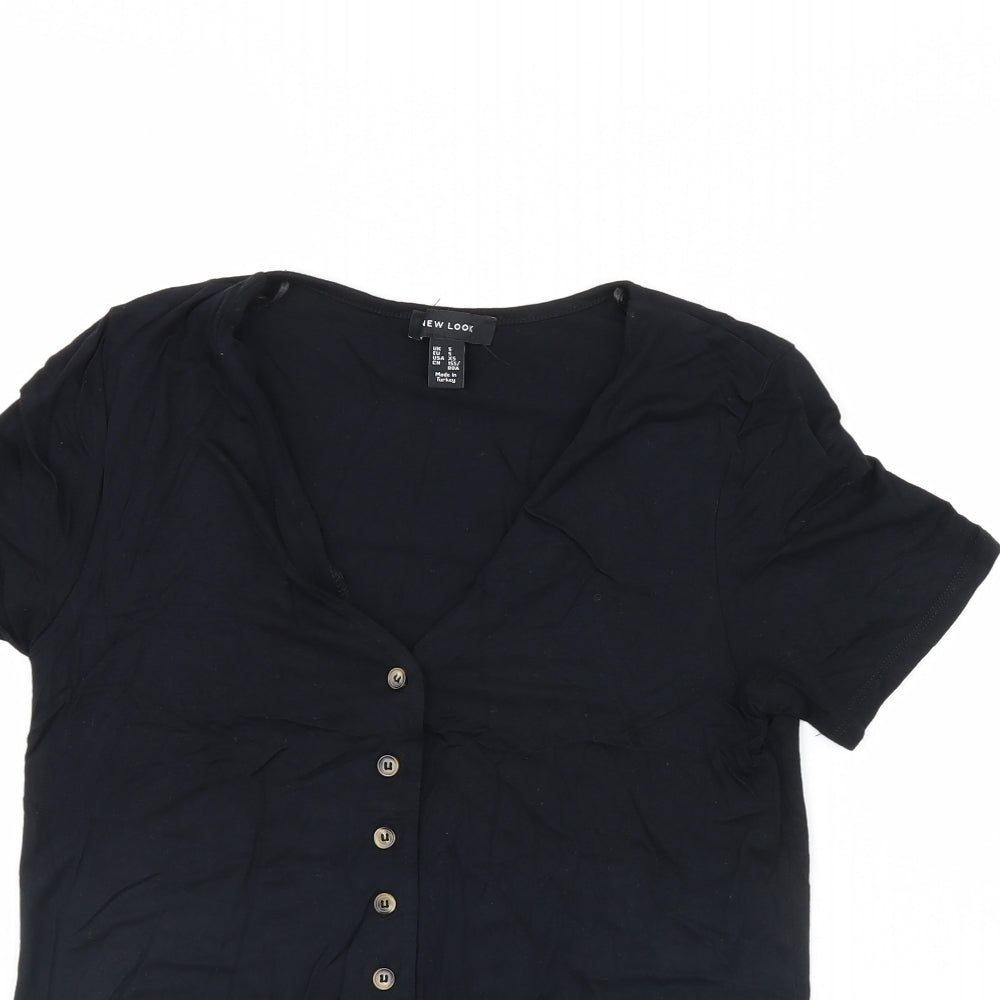 New Look Womens Black   Cropped T-Shirt Size S