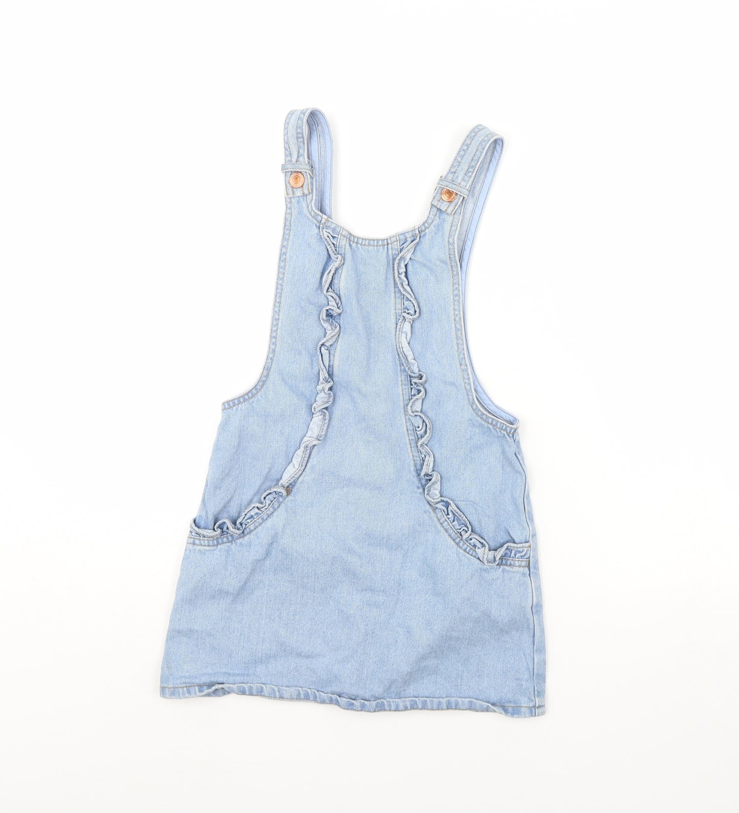 NEXT Girls Blue  Denim Pinafore/Dungaree Dress  Size 7 Years