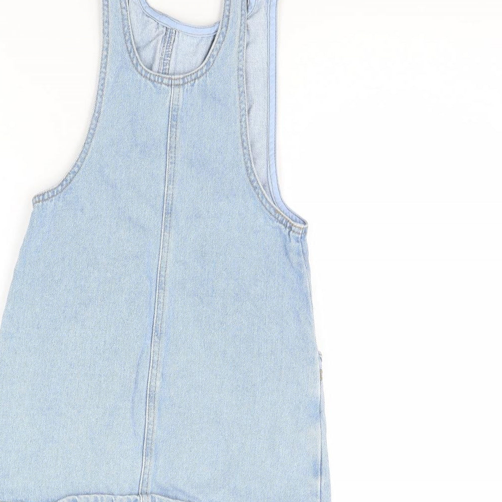 NEXT Girls Blue  Denim Pinafore/Dungaree Dress  Size 7 Years