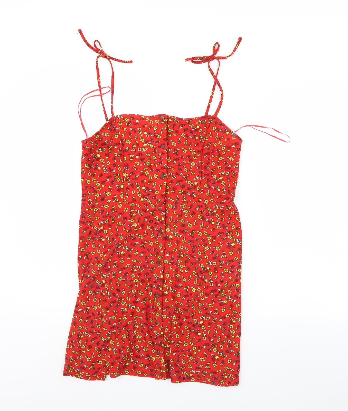 Topshop Womens Red Floral  Mini  Size 10