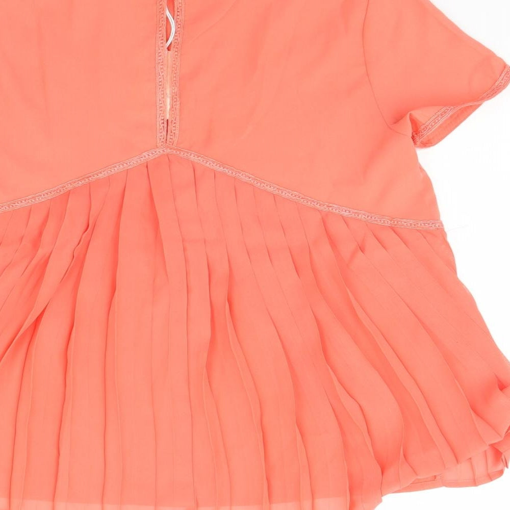 Grace & Mila Womens Orange   Basic Blouse Size M