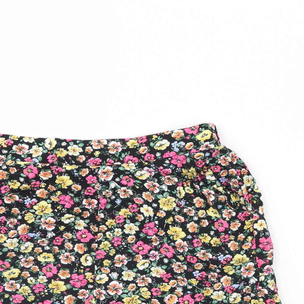 New Look Womens Black Floral  Bermuda Shorts Size 10