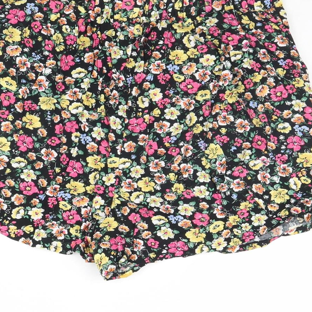 New Look Womens Black Floral  Bermuda Shorts Size 10
