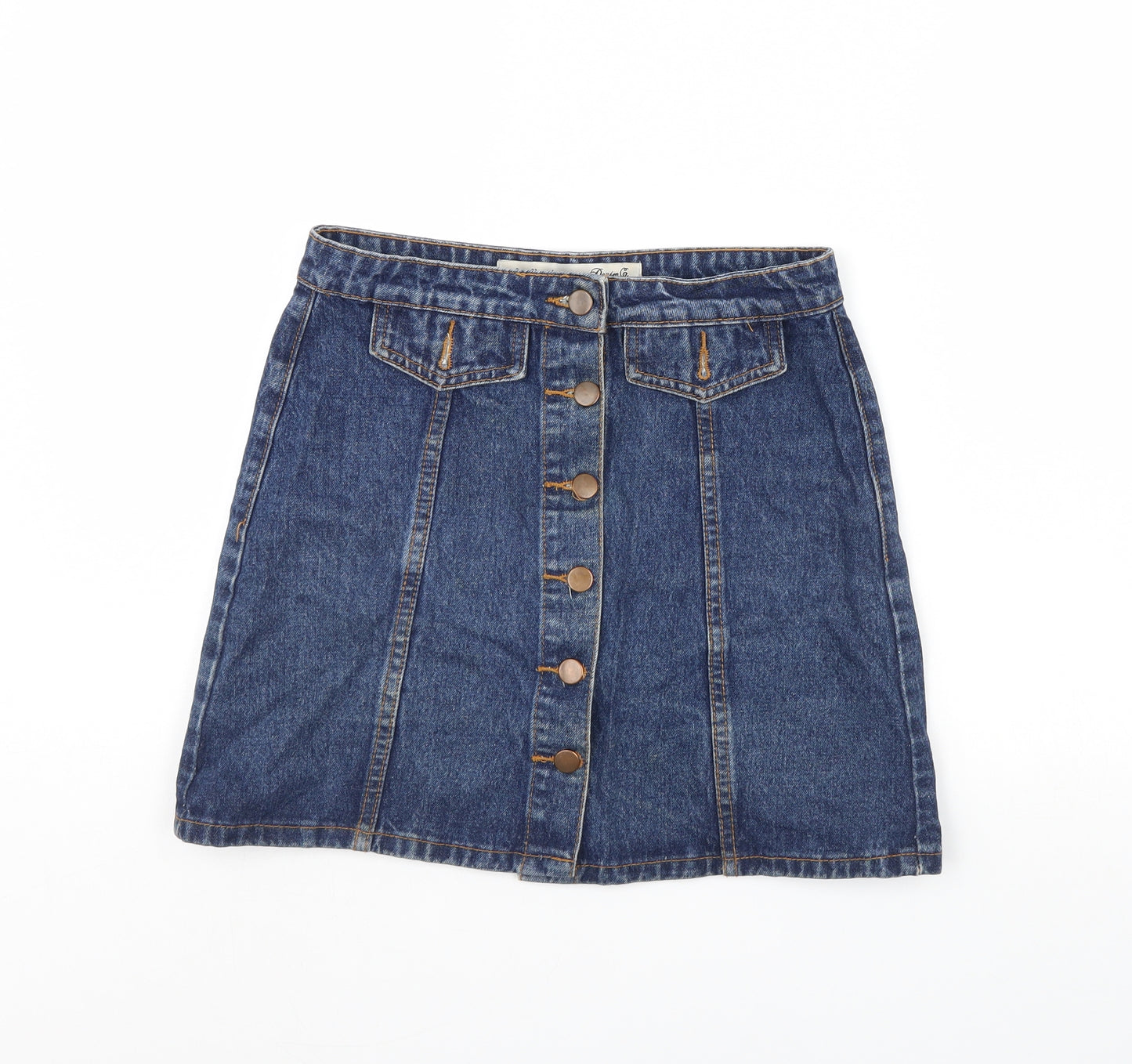 Denim & Co. Womens Blue  Denim Mini Skirt Size 8