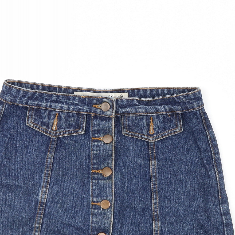 Denim & Co. Womens Blue  Denim Mini Skirt Size 8
