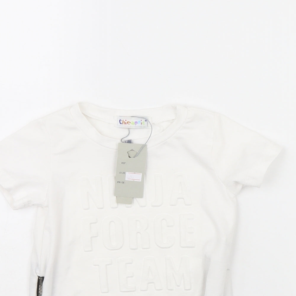 chicaprie Baby White   Basic T-Shirt Size 18-24 Months