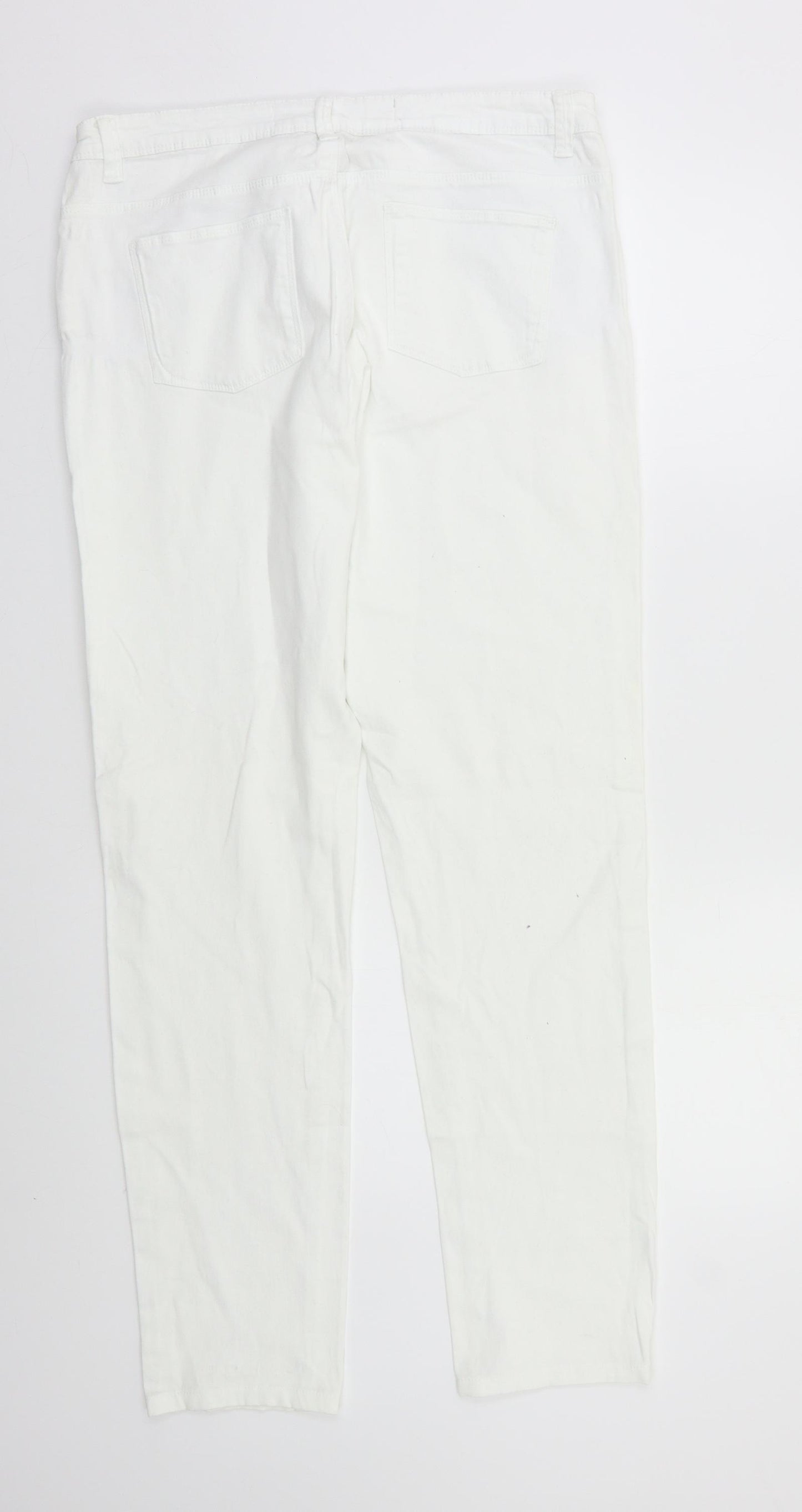 Denim & Co. Womens White   Skinny Jeans Size 14 L28 in