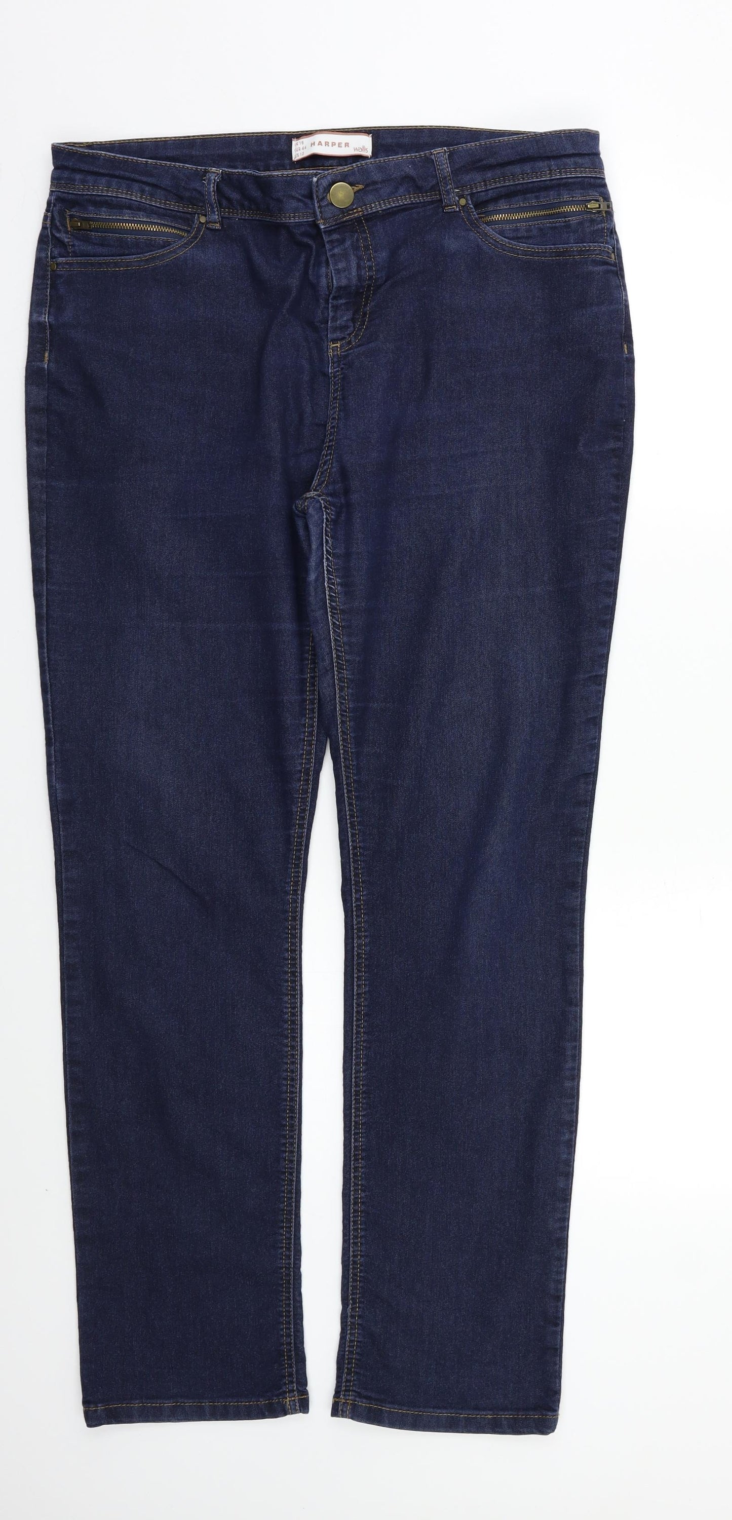 Wallis Womens Blue   Straight Jeans Size 16 L26 in