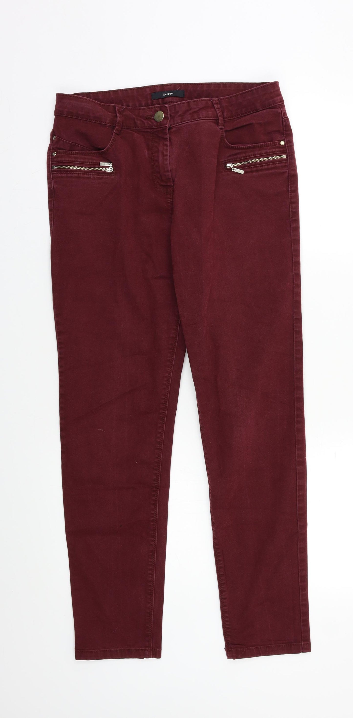 George Womens Purple   Straight Jeans Size 12 L26 in
