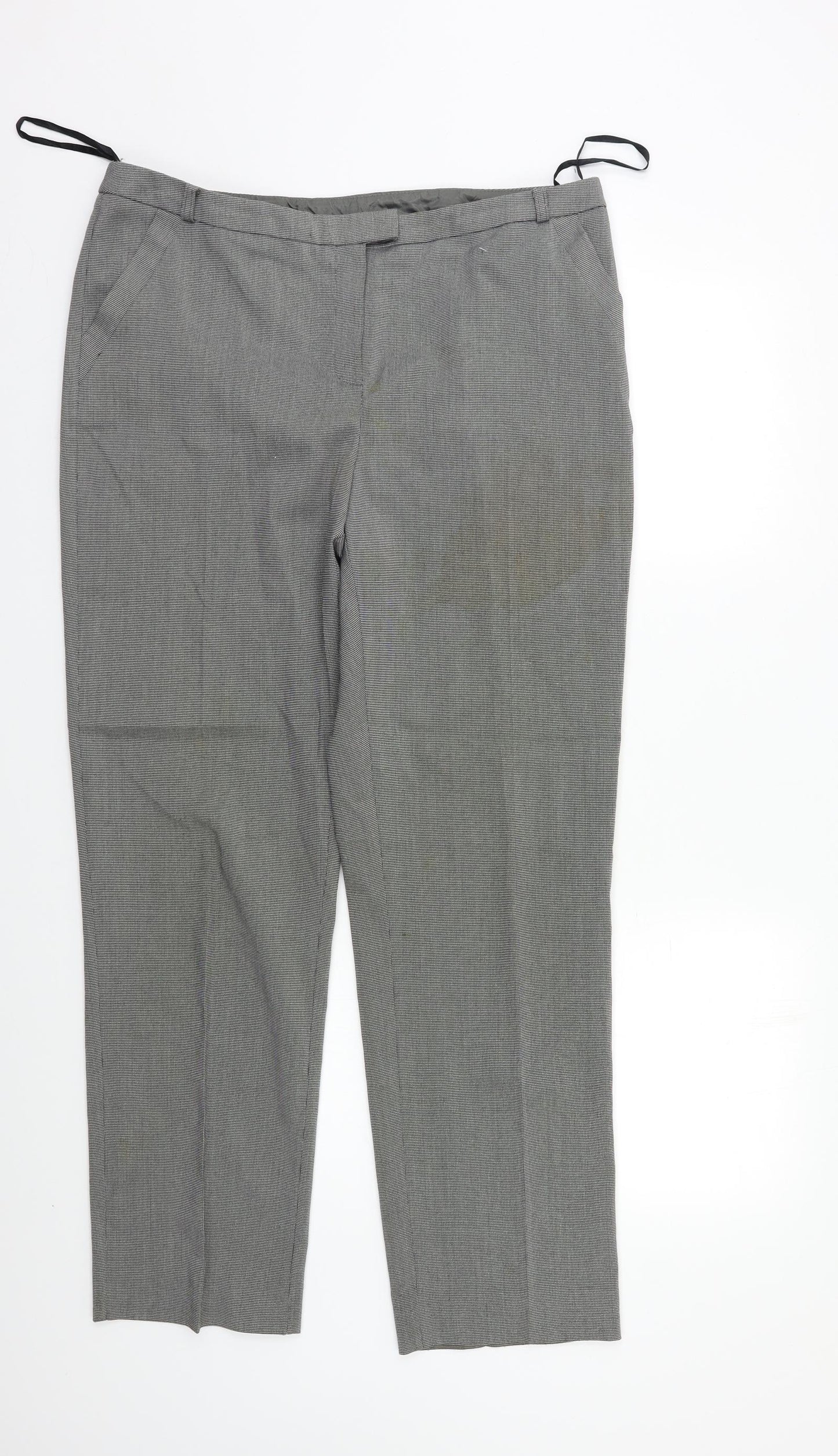 TU Womens Black Check  Trousers  Size 14 L28 in