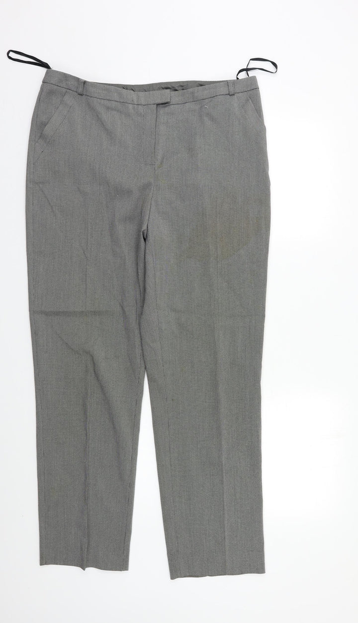 TU Womens Black Check  Trousers  Size 14 L28 in