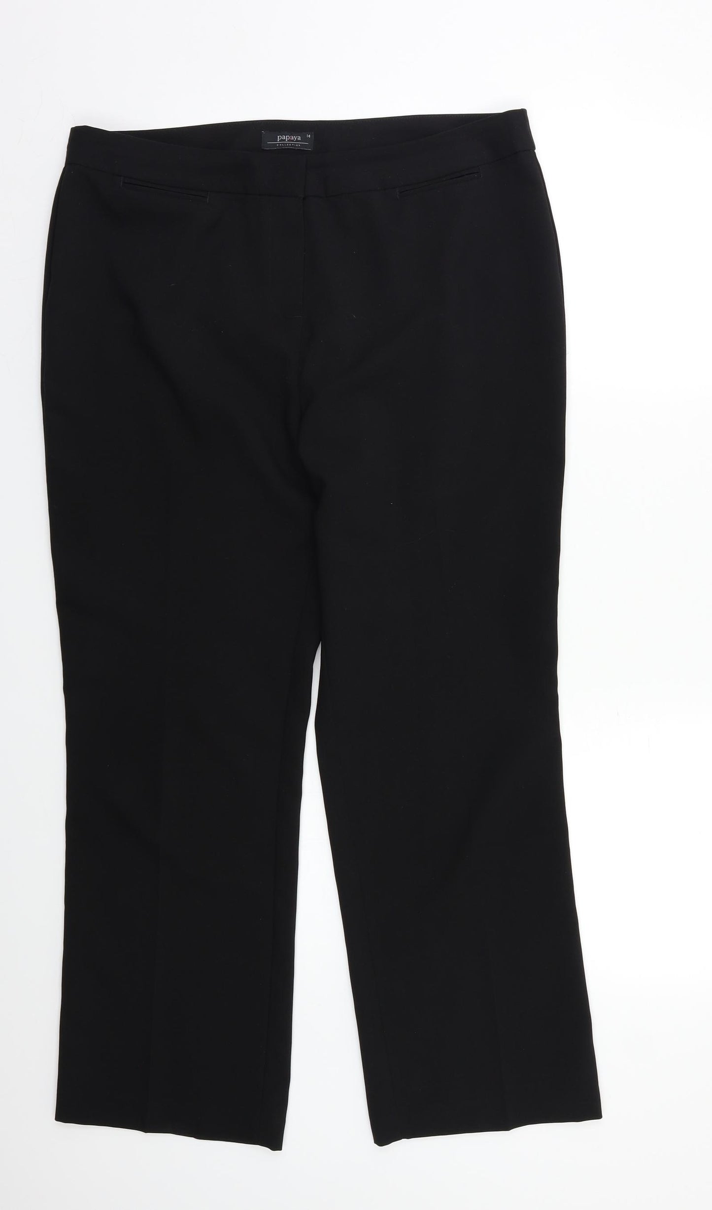 Papaya Womens Black   Dress Pants Trousers Size 14 L26 in