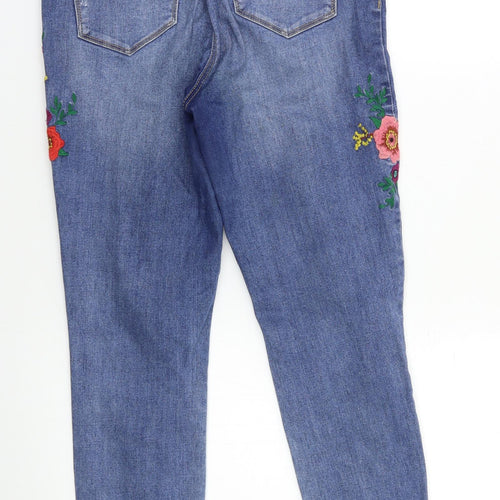 Matalan  Womens Blue   Skinny Jeans Size 10 L25 in - Embroidered
