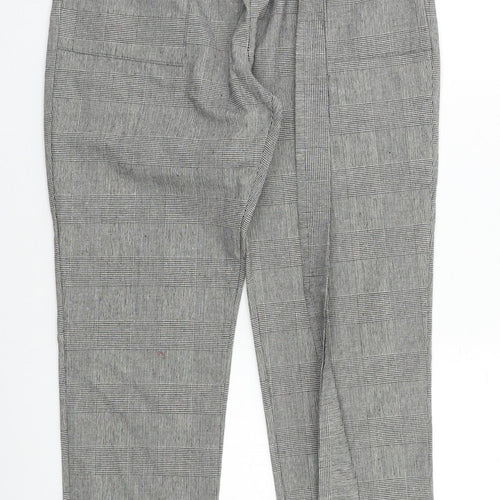Preworn Womens Grey Check  Trousers  Size 8 L25 in
