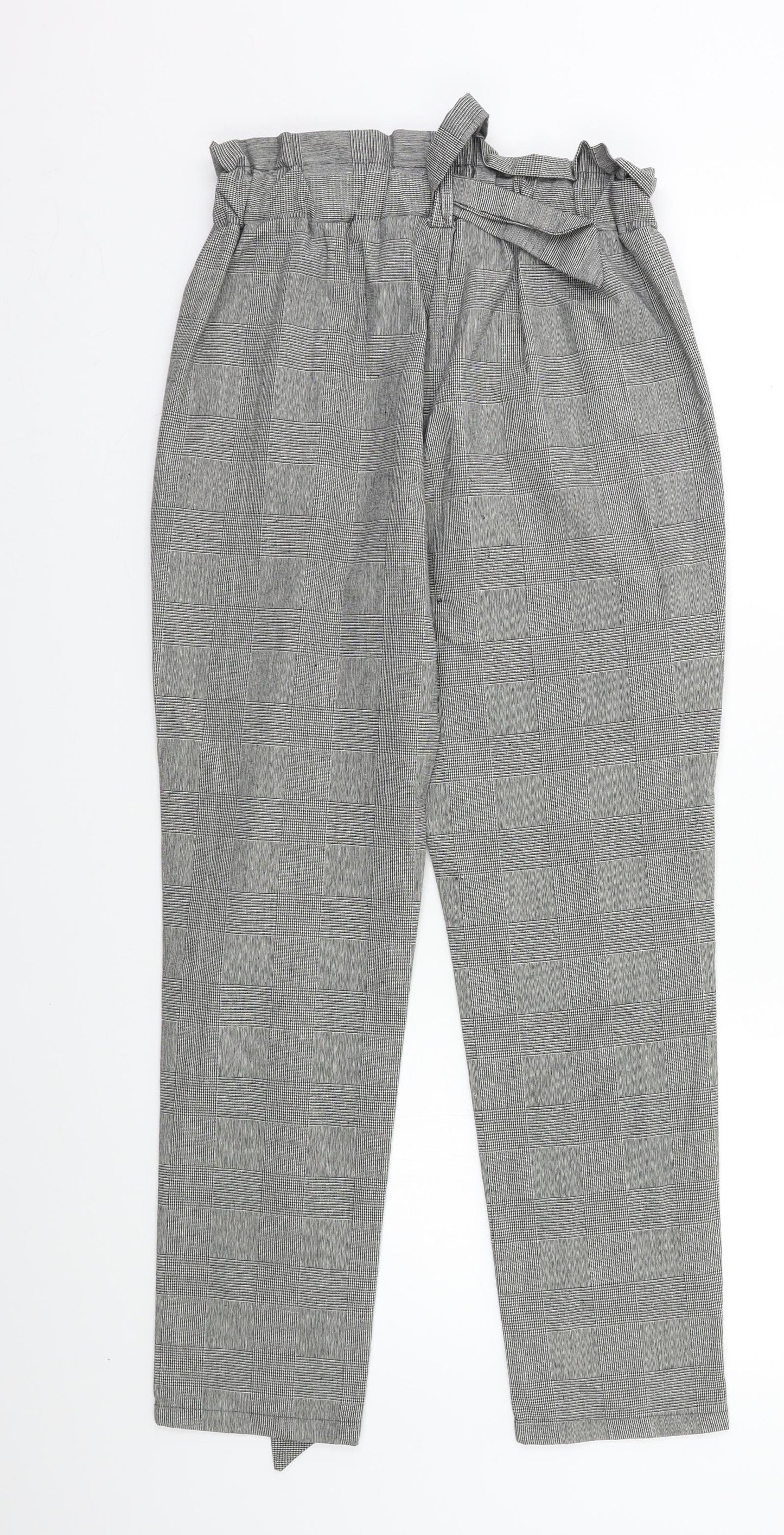 Preworn Womens Grey Check  Trousers  Size 8 L25 in
