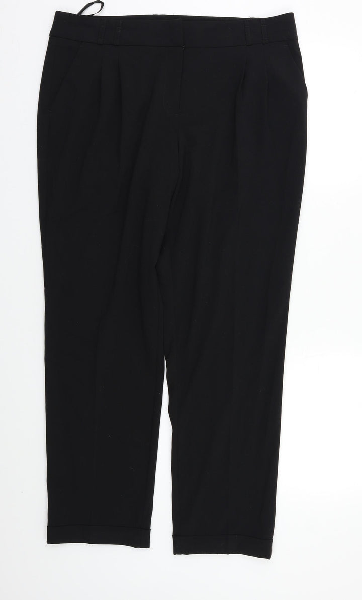 M &Co Womens Black Dress Pants Trousers Size 14 L25 in