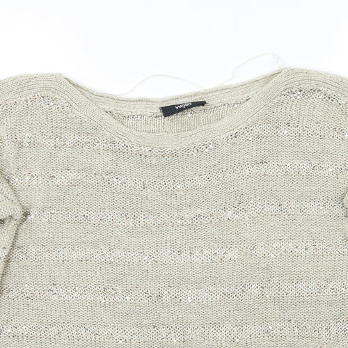 Wallis Womens Beige Striped  Pullover Jumper Size S  - Sequin