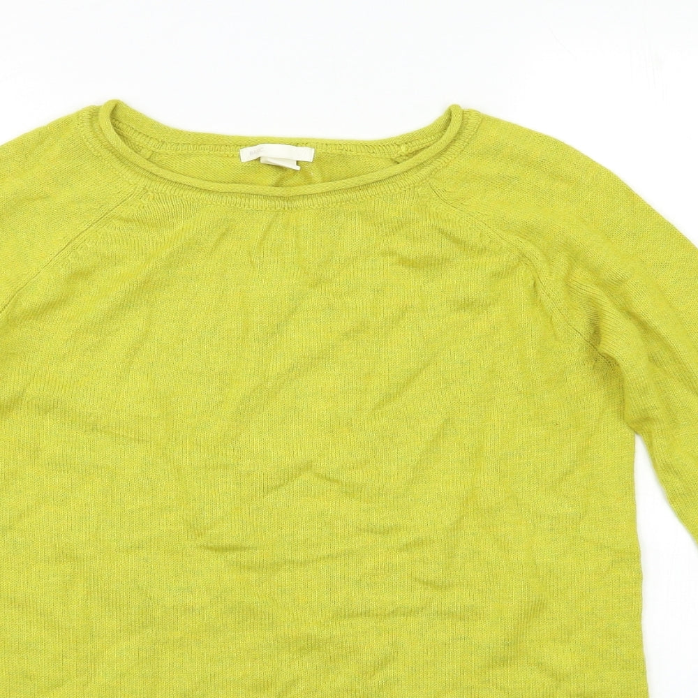 H&M Womens Yellow   Pullover Jumper Size S