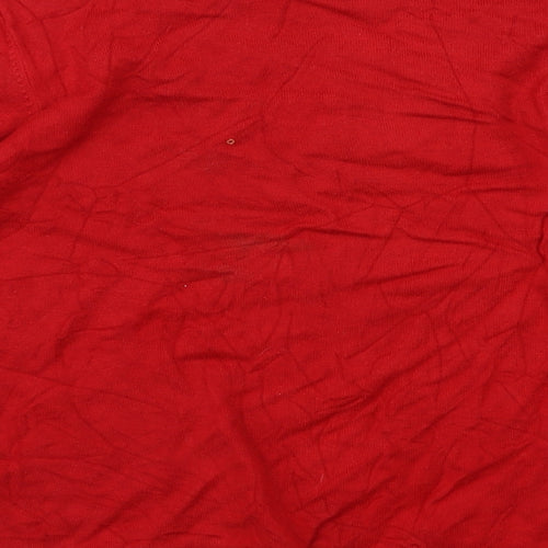 BM Womens Red   Pullover Jumper Size S  - Embelished Neckline
