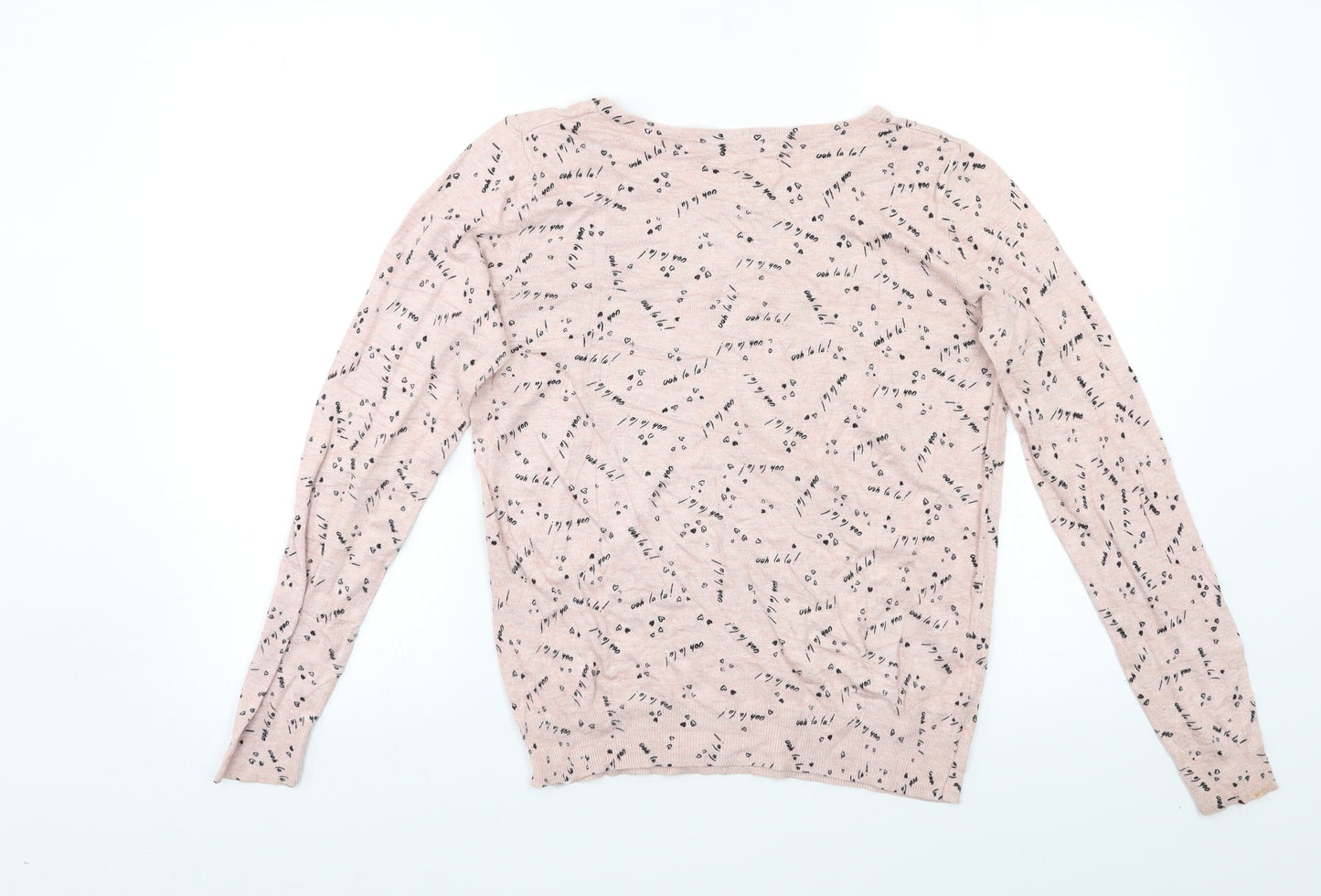 George Womens Pink Geometric  Pullover Jumper Size 10