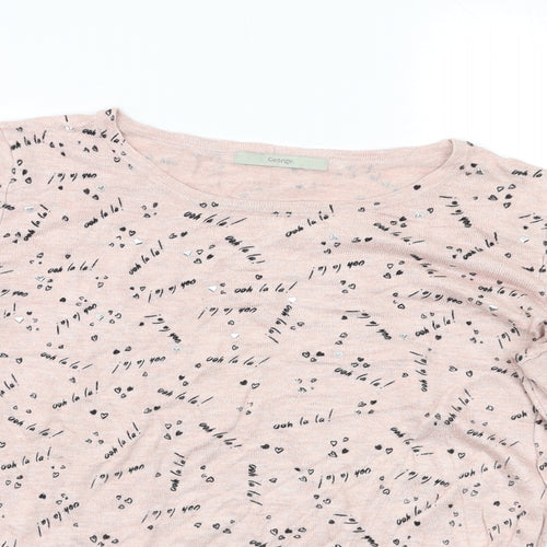 George Womens Pink Geometric  Pullover Jumper Size 10