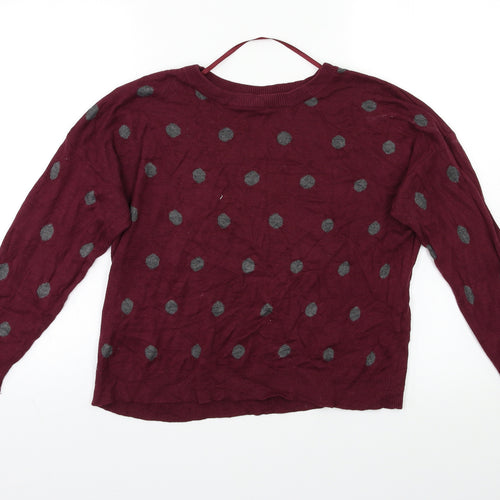 Atmosphere Womens Purple Polka Dot  Pullover Jumper Size 14