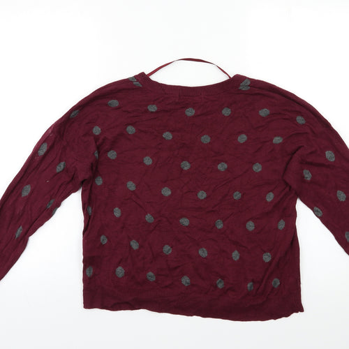 Atmosphere Womens Purple Polka Dot  Pullover Jumper Size 14