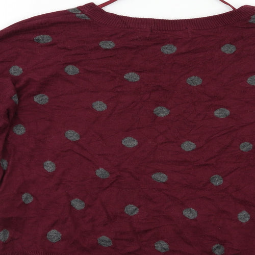 Atmosphere Womens Purple Polka Dot  Pullover Jumper Size 14