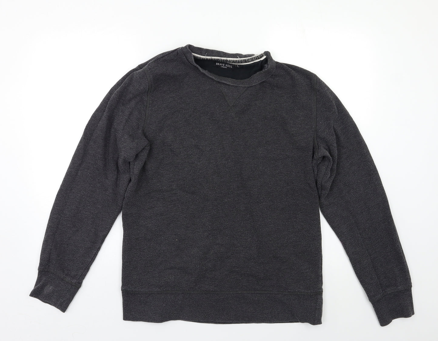 Brave Soul Mens Grey   Pullover Sweatshirt Size L