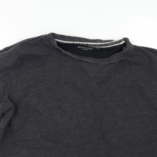 Brave Soul Mens Grey   Pullover Sweatshirt Size L