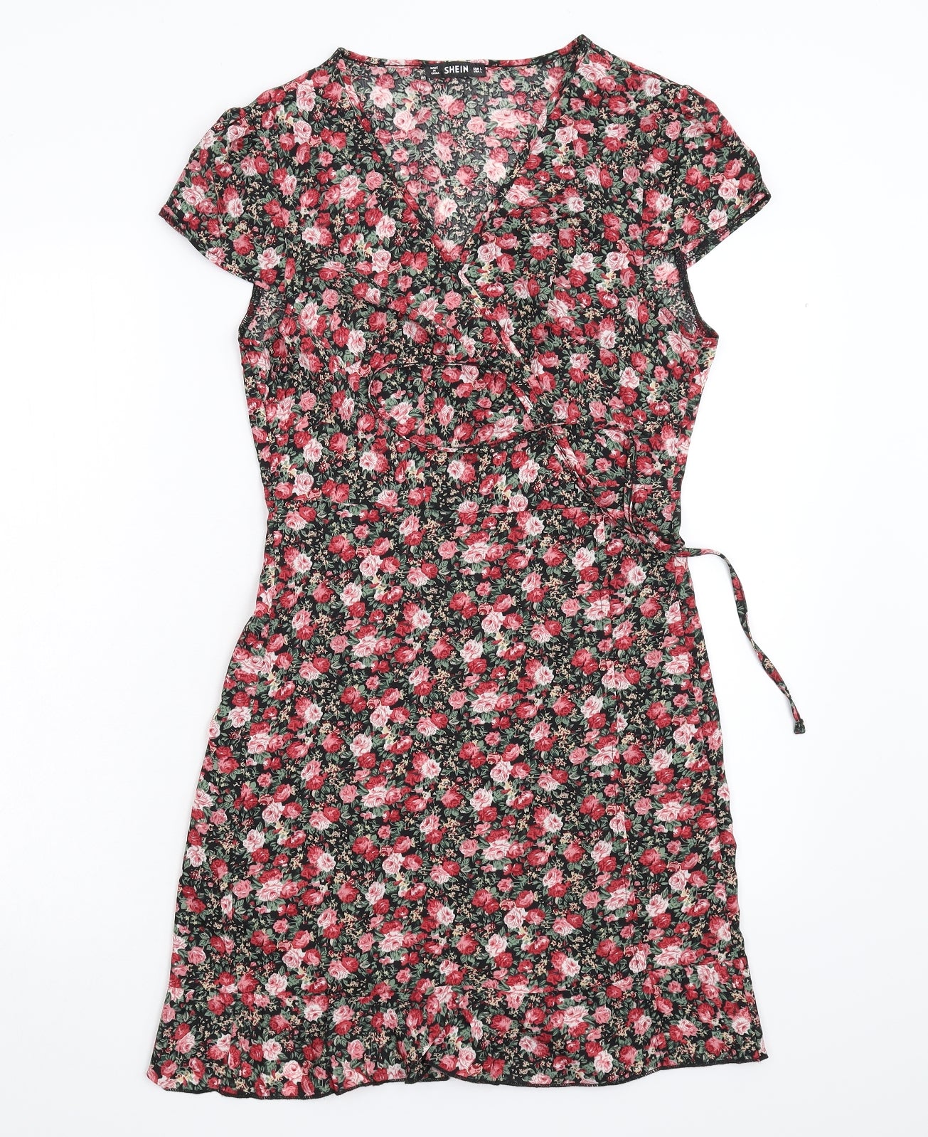 SheIn Womens Multicoloured Floral  Wrap Dress  Size L