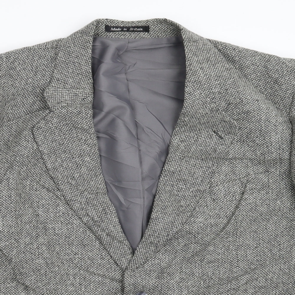 Greenwoods Mens Grey  Tweed Jacket Blazer Size 50