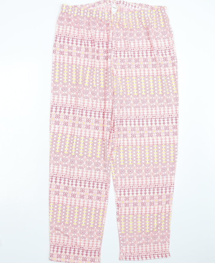 Damart Womens Multicoloured Geometric Trousers Size XL L30 in