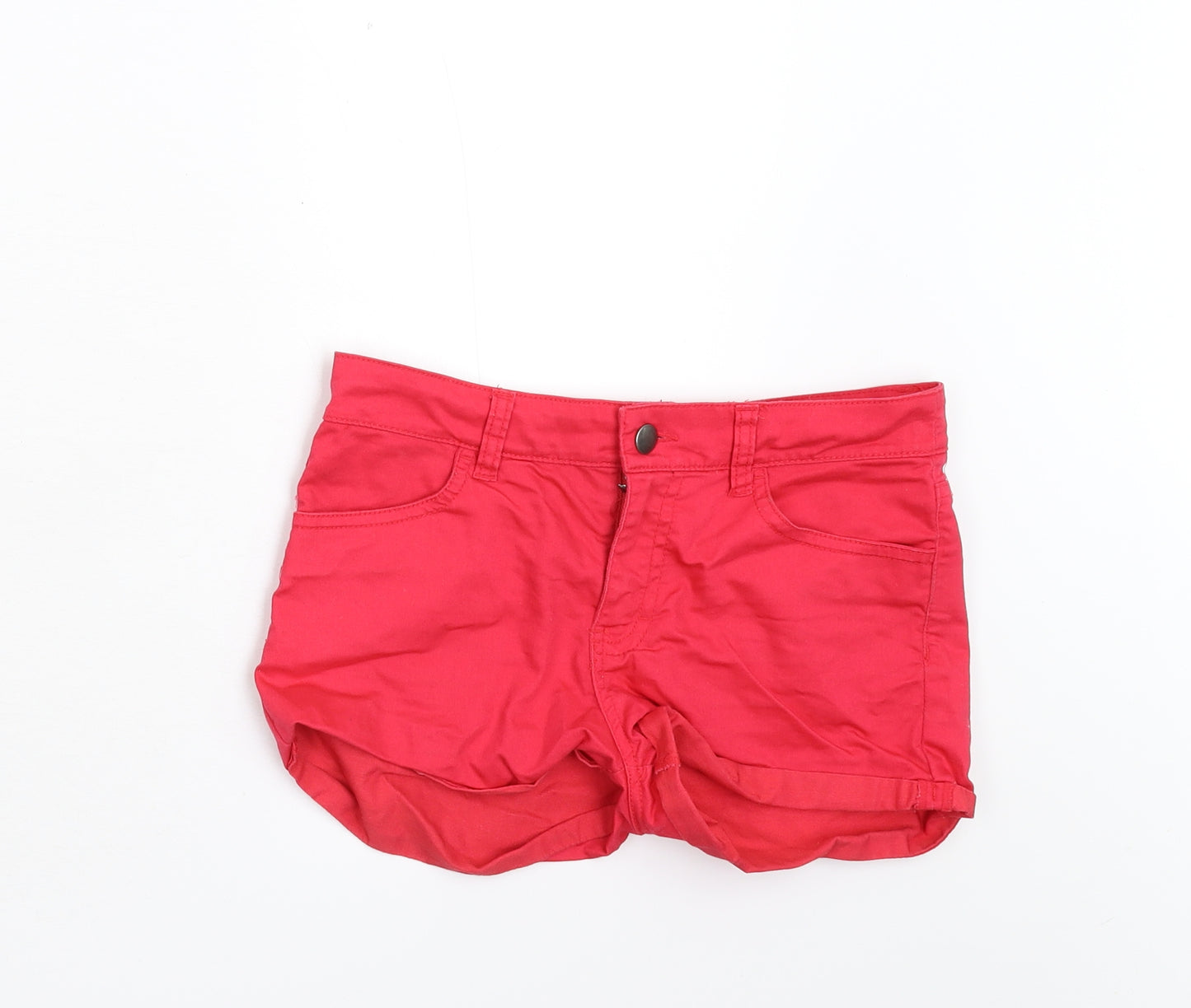 Divided Womens Red Batik Denim Hot Pants Shorts Size 8