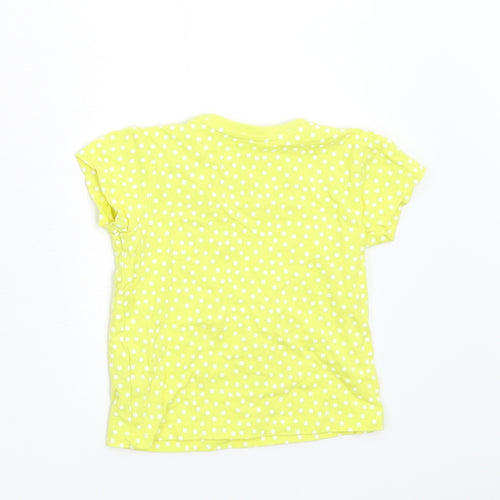 Primark Baby Yellow Polka Dot  Basic T-Shirt Size 6-9 Months