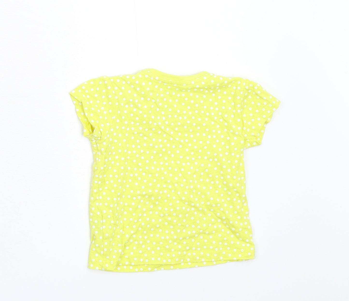 Primark Baby Yellow Polka Dot  Basic T-Shirt Size 6-9 Months