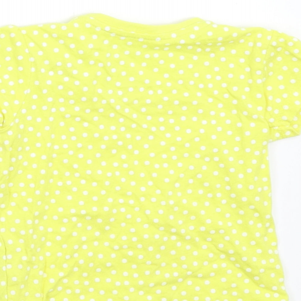 Primark Baby Yellow Polka Dot  Basic T-Shirt Size 6-9 Months