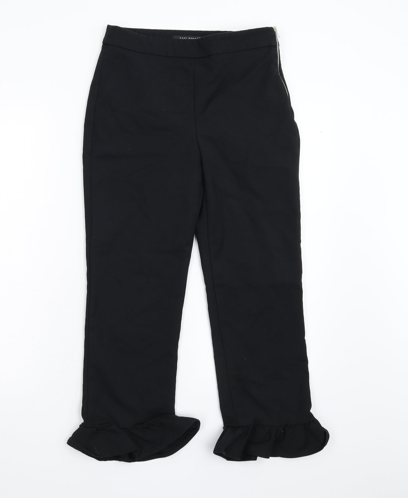 Zara Womens Black   Cropped Trousers Size S L24 in