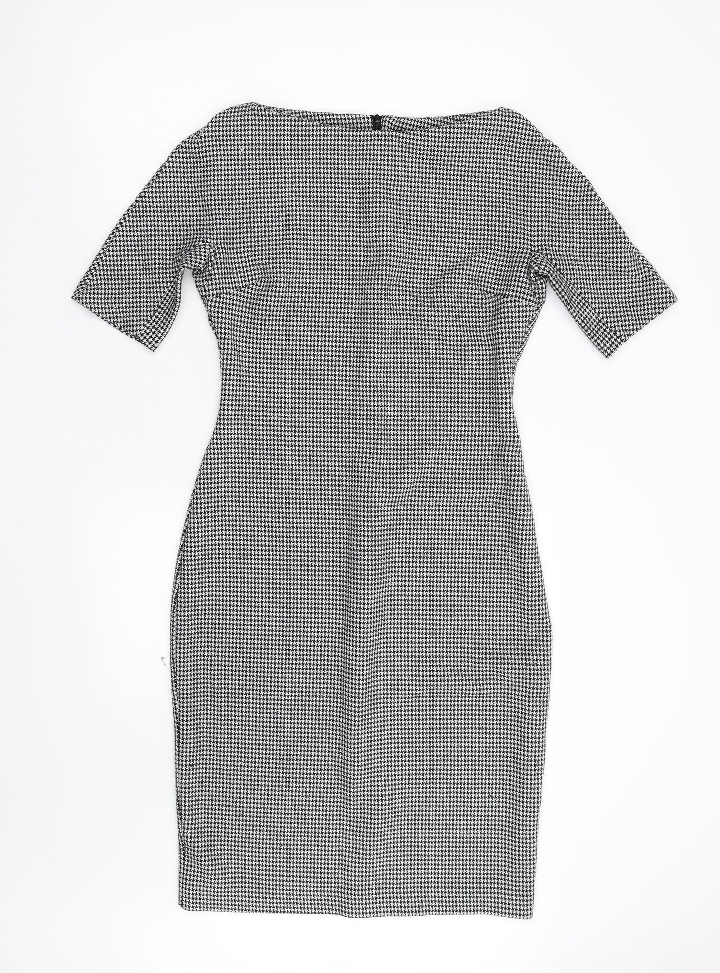 Zara Womens Multicoloured Houndstooth  Sheath  Size M