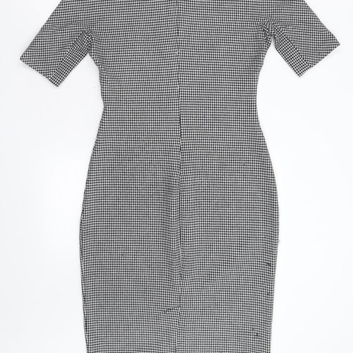 Zara Womens Multicoloured Houndstooth  Sheath  Size M