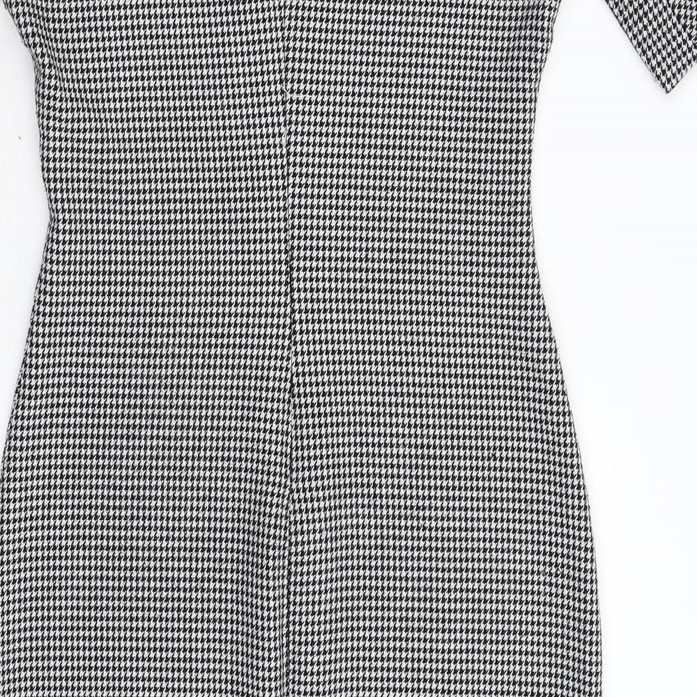Zara Womens Multicoloured Houndstooth  Sheath  Size M