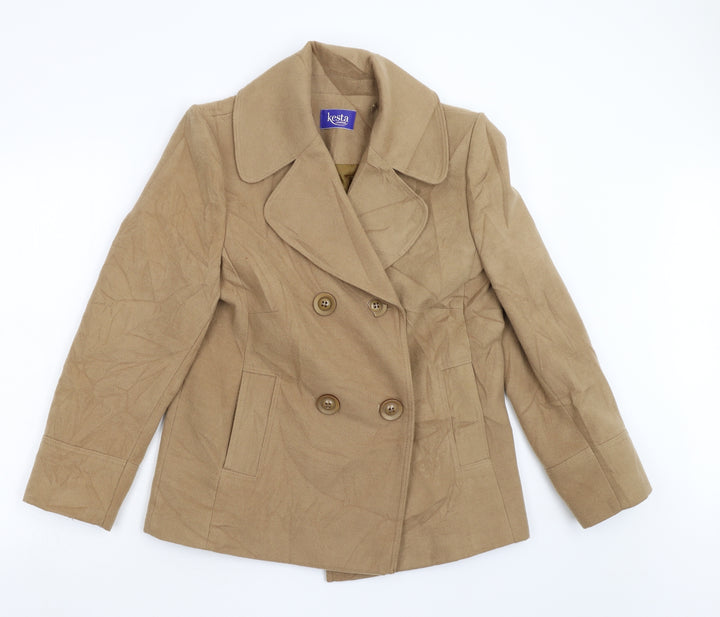 Kesta Womens Brown Overcoat Coat Size 12