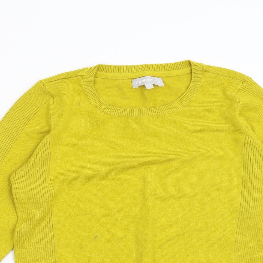 Red Herring Womens Yellow   Pullover Jumper Size 10