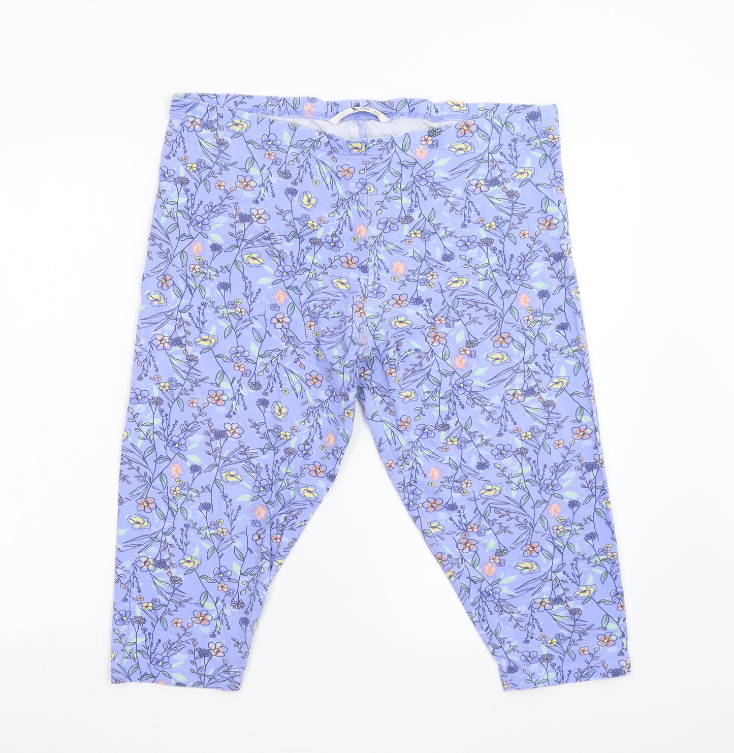 TU Womens Blue Floral  Sweat Shorts Size 20
