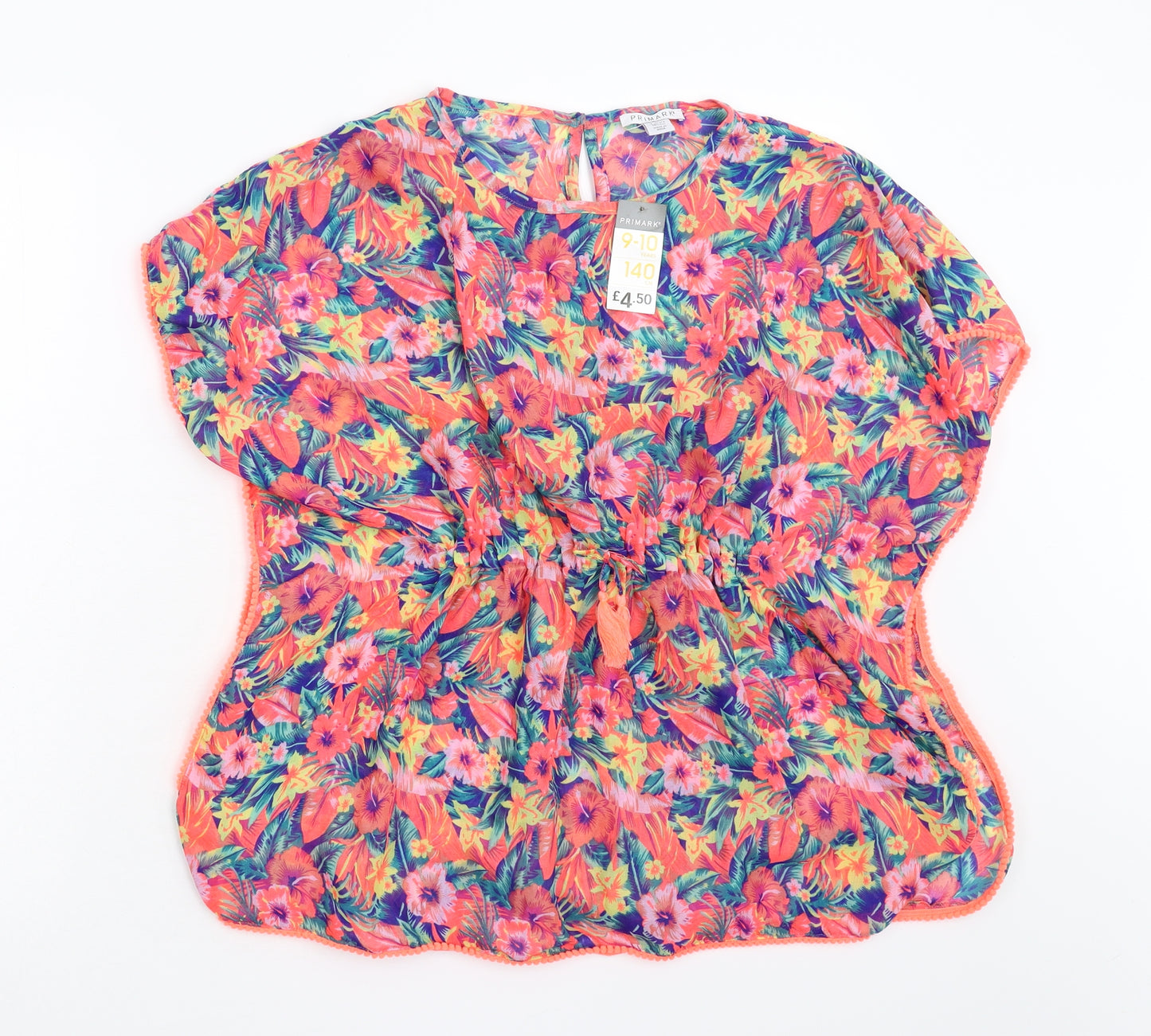Primark Girls Multicoloured Floral  Basic Blouse Size 9-10 Years