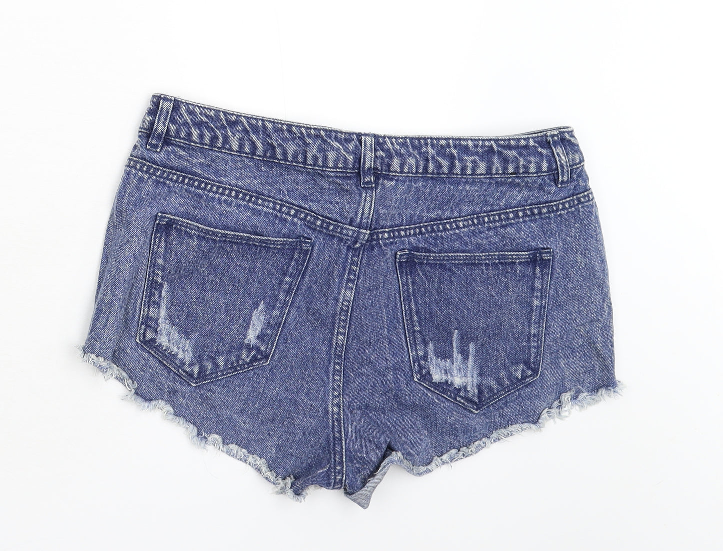 H&M Womens Blue  Denim Hot Pants Shorts Size 14
