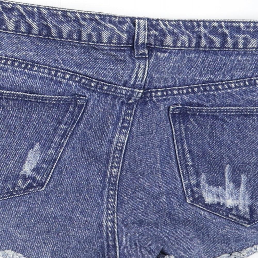 H&M Womens Blue  Denim Hot Pants Shorts Size 14