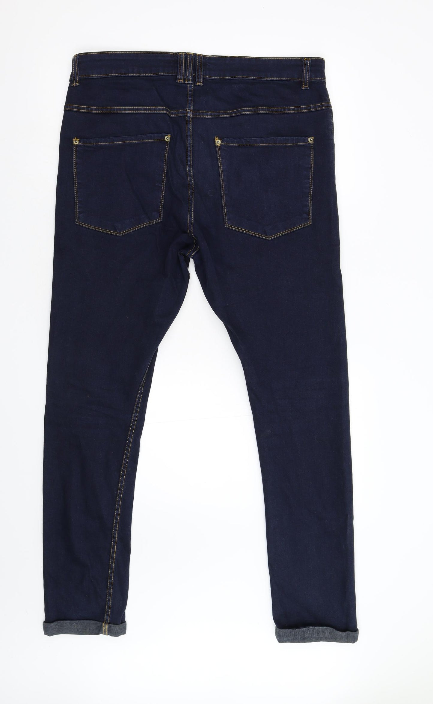 Boohoo Man Mens Blue  Denim Straight Jeans Size 36 L30 in