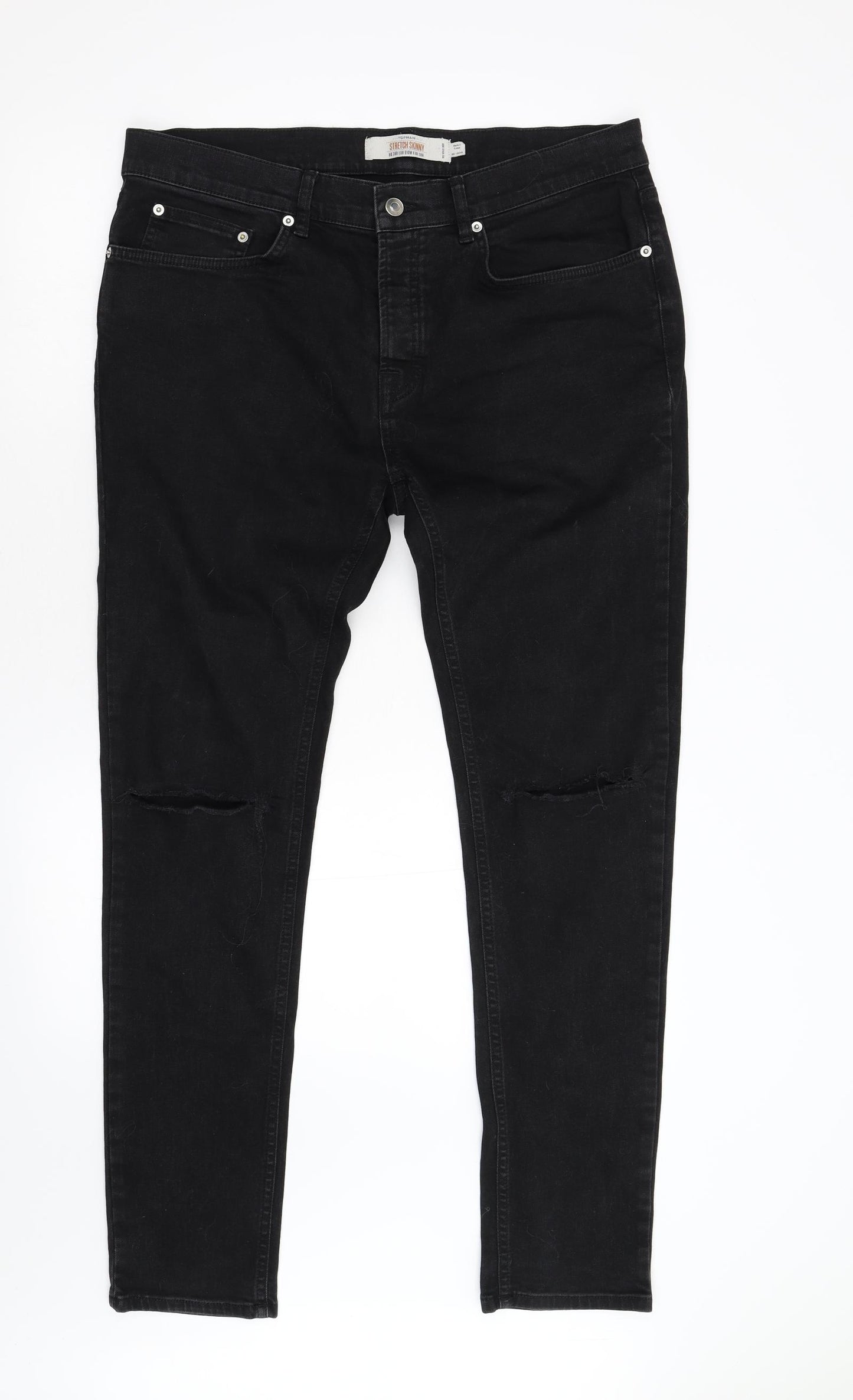 Topman Womens Black  Denim Skinny Jeans Size 36
