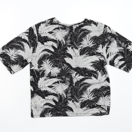 Topshop Womens Grey Floral  Basic T-Shirt Size 8